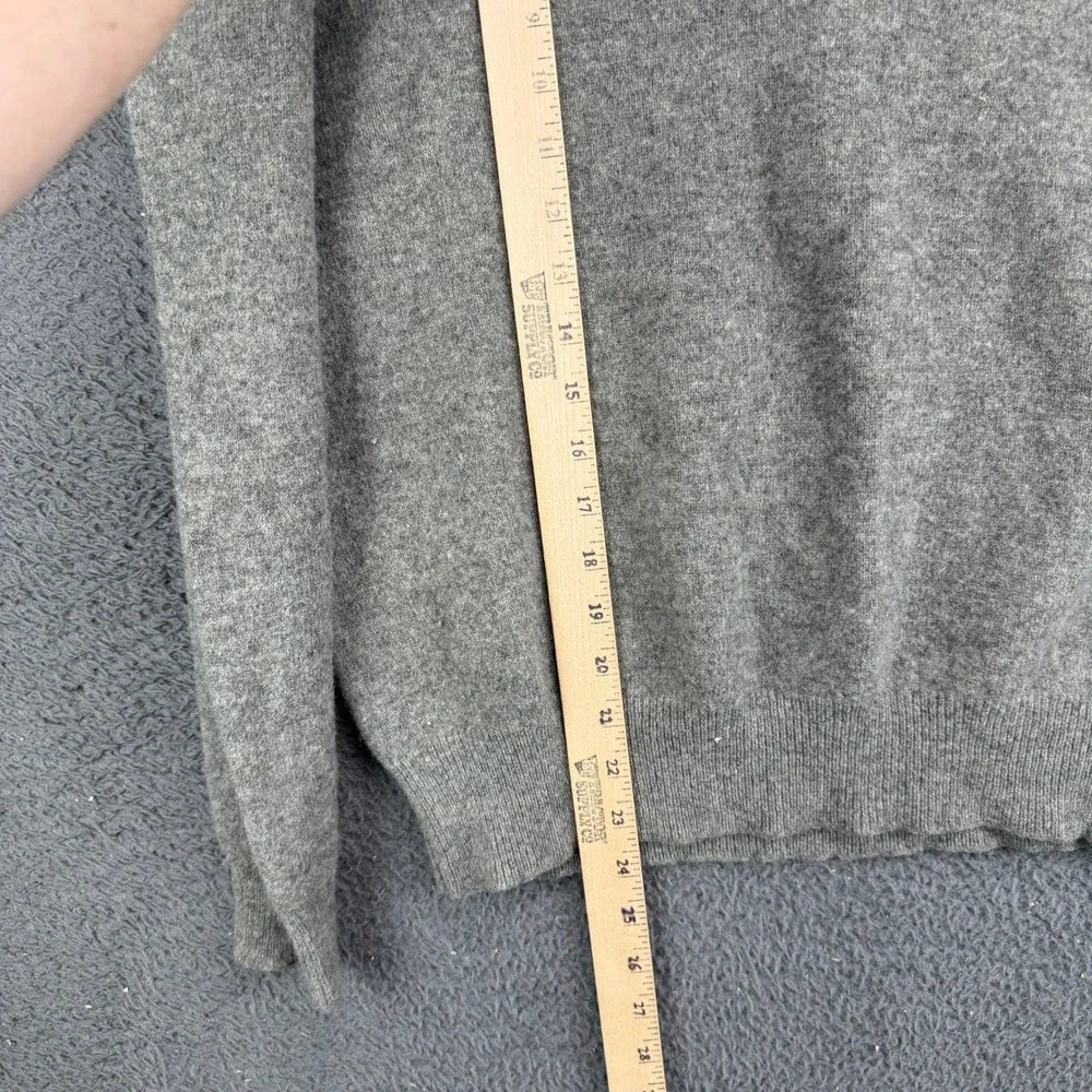 Polo Ralph Lauren Mens Large Gray‎ 100% Lambs Wool V-Neck Sweater Italian Yarn